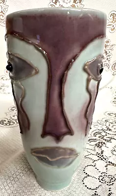 Vintage Ceramic Art Nouveau Face Vase  6.5  Tall   Very Unique • $39.99