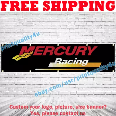 Mercury Racing Banner Flag 2x8 Ft Car Racing Show Garage Sign Wall Decor 2023 • $17.95