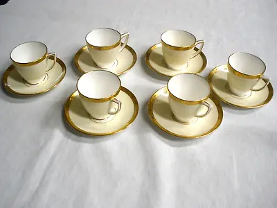 Mintons Winchester  GOLD ENCRUSTED 6 Tea Cups And Saucers • $14