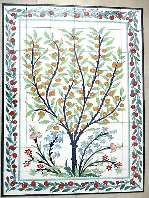 36  X 48  Hand Painted Ceramic Tile Art Panel Mosaic Wall Mural Backsplash  • $375