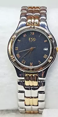 ESQ Swiss Two Tone Stainless Steel 34mm Case Unisex Watch New Battery EUC • $50