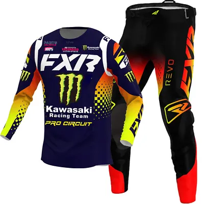 FXR Revo Monster Kawasaki MX Gear Jersey/Pants Combo Motocross ATV Racing Set • $157