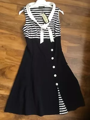 Voodoo Vixen  Vera Nautical Sailor Dress Size M Bnwt • £30