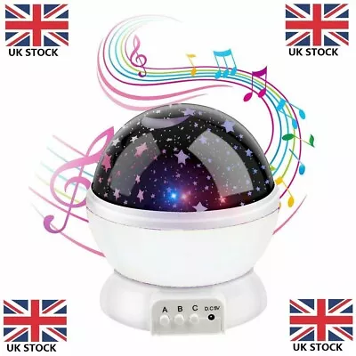 Calming Autism LED Light Sensory Projector Sky Star Night Lamp + Music • £13.95