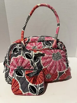 Vera Bradley Bowler Purse Cherry Blossoms Satchel Shoulder Bag W/ Coin Purse • $24.99