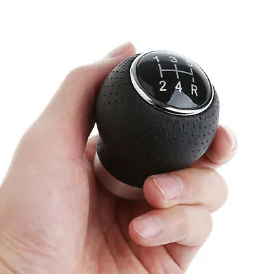 $24.98 • Buy Universal Manual 5 Speed Car Gear Stick Shift Knob Shifter Lever Leather Black