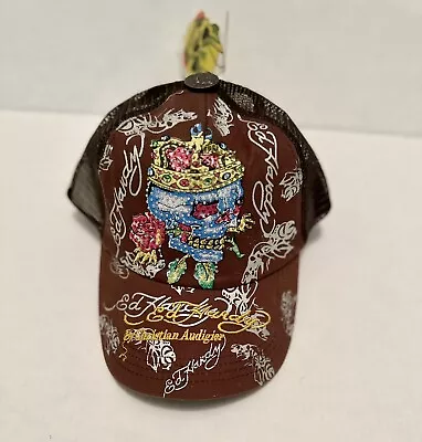 Ed Hardy Christian Audigier Trucker Snap Back Hat Brown • $25