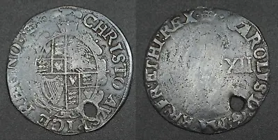 £100 • Buy Very Rare 1635 Charles I Shilling.  Crown Mintmark .  Plume Above Shield .
