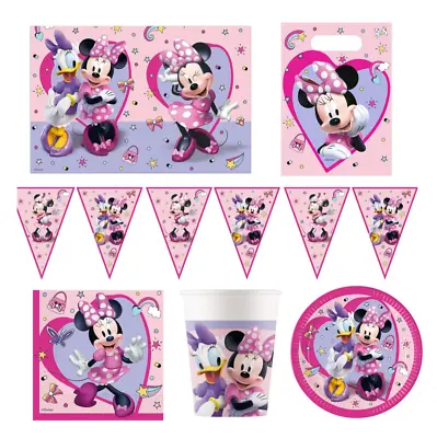 Minnie Mouse Party Tableware Decorations Minnie Plates Napkins Cups Tablecloth • £0.99