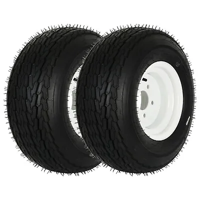 2PK 20.5x8-10 Bias Trailer Tire With 10  Wheel - 5 On 4-1/2   - Load Range E • $174.99