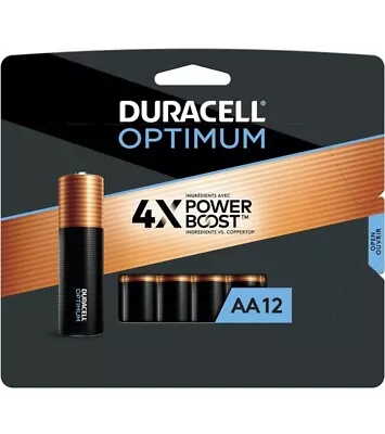 Duracell Optimum AA Batteries With Power Boost Ingredients 12 Count • $12.90