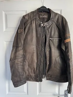 Tag Heuer Mens Swiss Avant-garde Vintage Brown Leather Jacket Size L & Dust Bag • $373.52