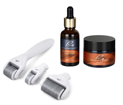 $89.95 • Buy Re Derma Roller 3pcs Set + Vitamin C Collagen Boost Face Serum(30mL)+Cream(50mL)