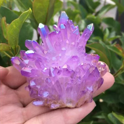 £6.89 • Buy Natural Large Aura Angel Crystal Cluster Quartz Titanium Healing Specimen Decor
