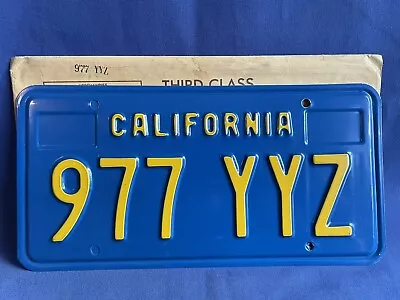 Vintage California Blue And Yellow 70's 80's License Plates (977YYZ) • $10