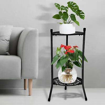 2 Tier Plant Stand Flower Pot Rack Shelf Planter Display Holder Indoor & Outdoor • £9.99