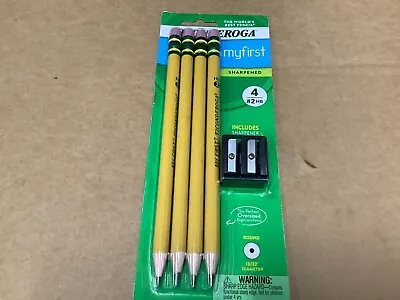 Ticonderoga My First Wood Pencils 2 HB W/ Sharpener Yellow 4 Ct • $5.95