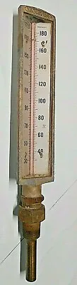 Vintage 1920s Wexsler Industrial Thermometer Swivel Base Works (W3) • $44