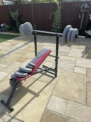 York Fitness Various Weights And Weight Bench. Exercise Gym Equipment Bundle • £50