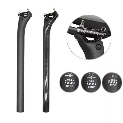 Carbon Fiber Bicycle Seat Post 25.4/27.2/30.9/31.6mm Mtb Road Bike Seatpost 190g • $29.99