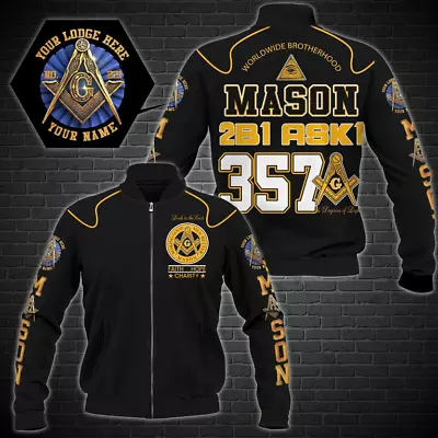 Mason Degrees Of Light Brotherhood All 3D Bomber Jacket S-5XL • $44.59