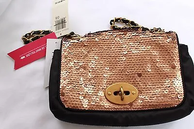 R & Em BLush Copper Crossbody Purse Black And Gold NEW NWT Removeable Strap NICE • $18.23