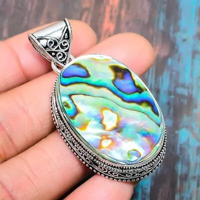 Abalone Shell Gemstone Handmade Gift Jewelry Pendant 2.17  H308 • $4.99