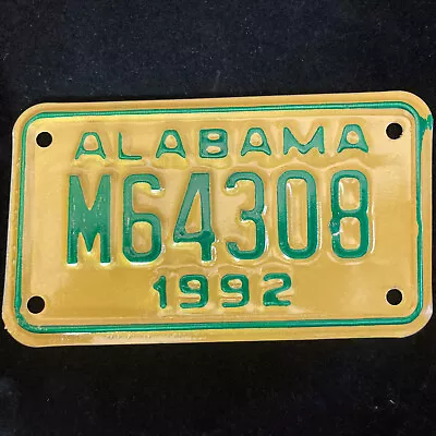 Vintage Alabama Motorcycle License Plate NOS Never Issued 1992 • $4