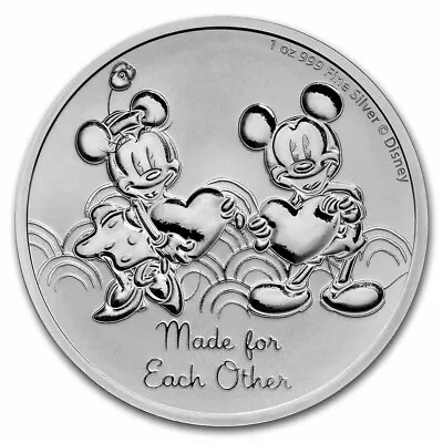 2023 1 Oz .999 Silver Coin Disney Mickey/Minnie Mouse Valentine's Love Imperfect • $43.99