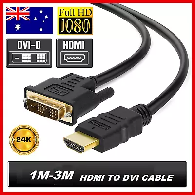 $10.49 • Buy HDMI To DVI Cable Male Lead DVI-D For LCD Monitor Computer PC Projector DVD Cord