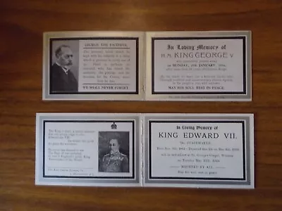 Two In Memoriam Cards  King George V   1936    And King Edward V11 1910 • £1