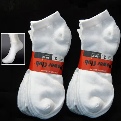 New 6 Pairs White Ankle Quarter Crew Mens Womens Sport Socks Low Cut Size 10-13 • $9.56