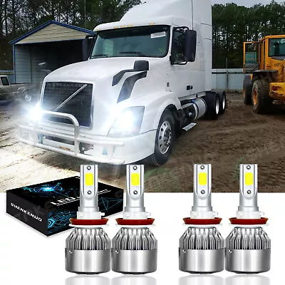 Combo LED Headlight Bulbs For 2004-2015 Volvo VNL Semi Truck High Low Beam 6000k • $29