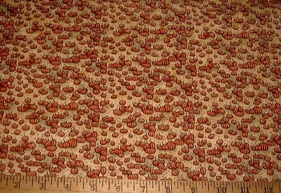 DEBBIE MUMM Fabric - Tiny All Over Pumpkins - BTHY • $4.95