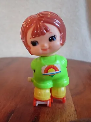 Vintage Tomy Wind Up Toy Girl Doll On Roller Skates Works • $9.95