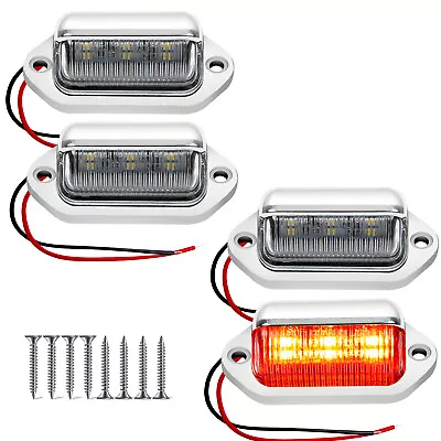 4pcs Marine Boat RV LED Deck Courtesy Lights Waterproof Red Stern Transom Lamp • $11.96