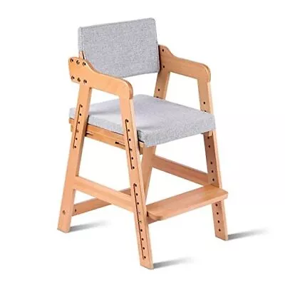  Wooden High Chair Adjustable Highchair For Toddlers To Teens Natural Color • $195.85