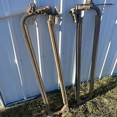 NOS  Wood Lined Iron Milking Cow Locking Stanchion Dairy Cattle Farm Lot Of 2 • $179.90