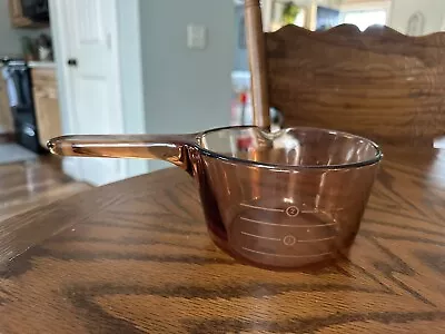 Vision Ware Corning Amber  Glass Saucepan With Spout .7L Made In France • $10.99