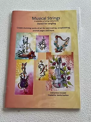 NEW Sandra Rushton -Sanntangle - Stencil Set - Musical Instruments Strings • £16