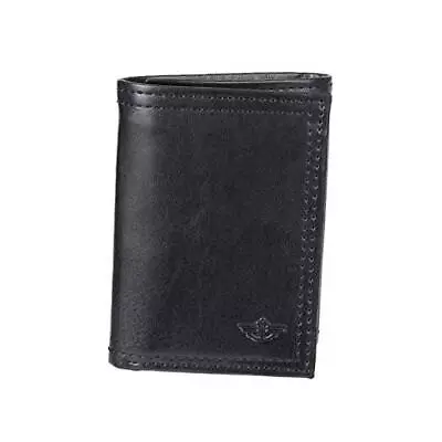  Men's Extra Capacity Trifold Wallet With Zipper Pocket One Size RFID Black • $20.32