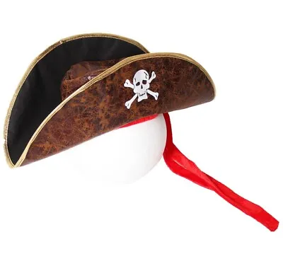 Deluxe Pirate Hat Costume Party Accessory Jack Sparrow - Brown • £12.40