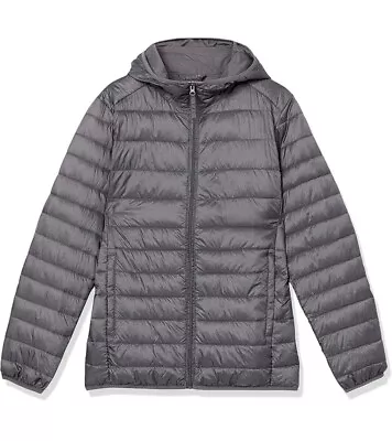 Amazon Essentials Men's Lightweight Water-Resistan Hooded Puffer Jacket Size L • $27.50