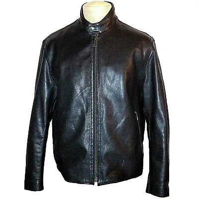 Andrew Marc New York Designer Black Genuine Leather Racing Moto Jacket Large L • $199.99