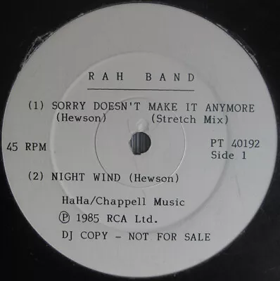 RAH Band - Sorry Doesn't Make It Anymore (12  Promo) • £18.99