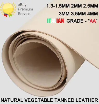 Veg Tan Leather-Italian Full Grain Tooling Leather 1.5mm 2mm 2.5mm 3mm 3.5m 4mm • £78.54