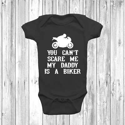 My Daddy Is A Biker Baby Grow Bodysuit Funny Gift Humour • £7.49