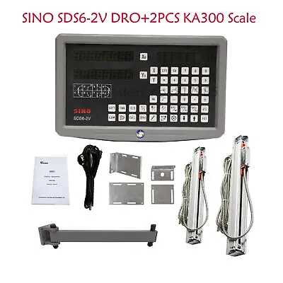 SINO SDS6-2V DRO 2 Axis Digital Readout And Linear Scale KA300 Optical Encoder • $316