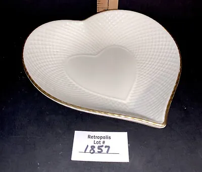 Vtg Mikasa Valentines HEART Trinket Dish Gold 24k Narumi Japan Bone China WAFFLE • $25.65
