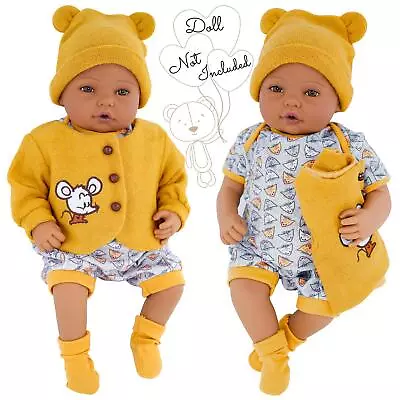 Baby Doll Clothes Set For 20  Reborn BiBi Baby Doll Boy Toy Mustard Mouse Outfit • £10.99